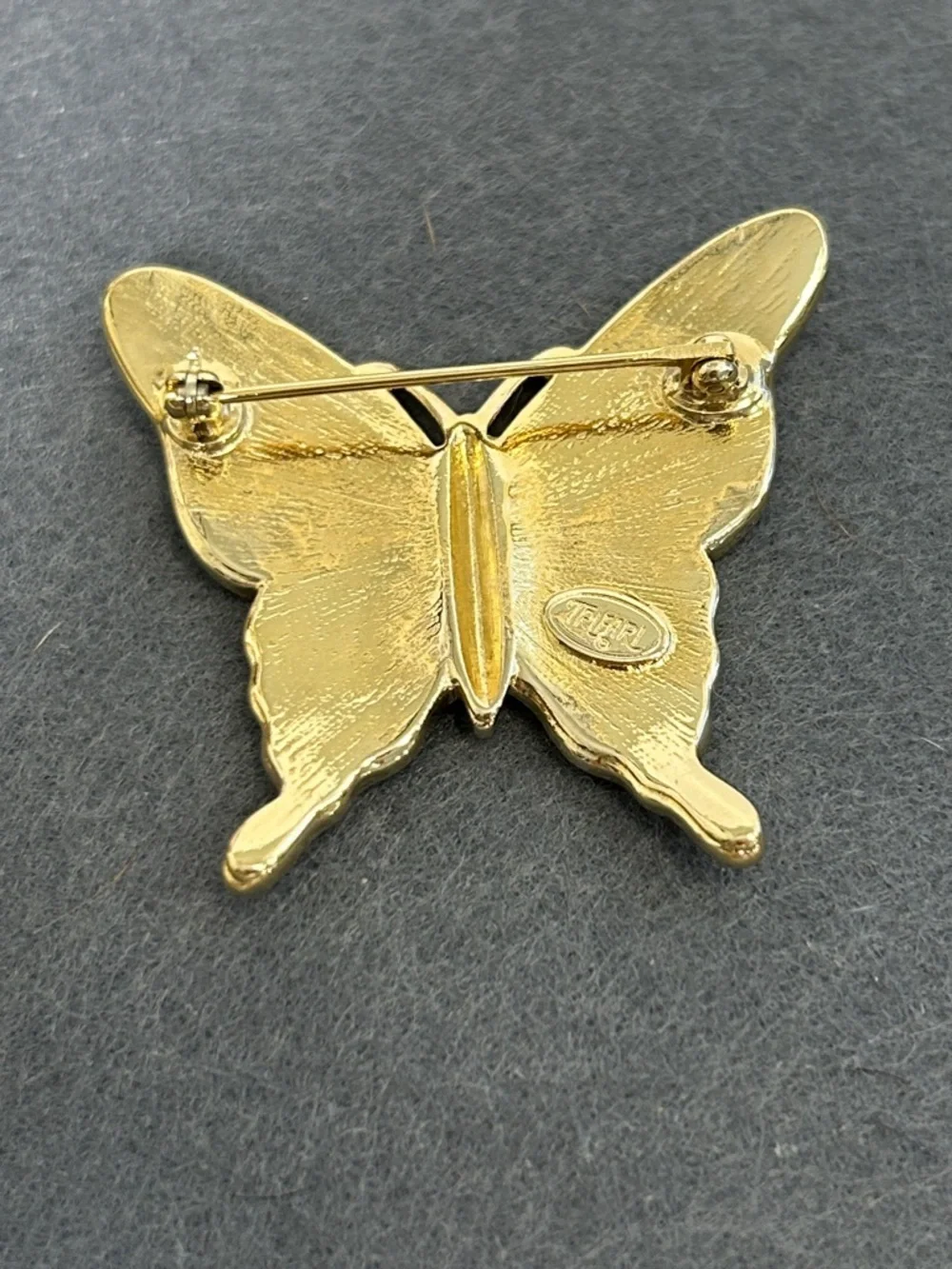 Trifari Gold Butterfly Brooch Pin - Elegant Women's Jewelry